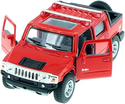 Mașinuță metalică Kinsmart - Hummer H2, 1:36, roșie