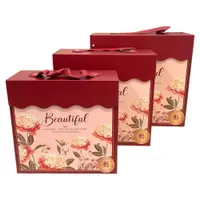 Set 3 cutii stil gentuță pentru cadouri cu mâner - model 1 roșu - Default Title