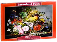 Puzzle Castorland din 2000 de piese - Natura statica ciu fructe si flori