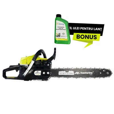Drujba pe benzina MESTERINO TOOLS NT-CS5200, motor in 2 timpi, 52cc, 3 CP, lama de 18 inch, lant .325