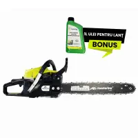 Drujba pe benzina MESTERINO TOOLS NT-CS5200, motor in 2 timpi, 52cc, 3 CP, lama de 18 inch, lant .325