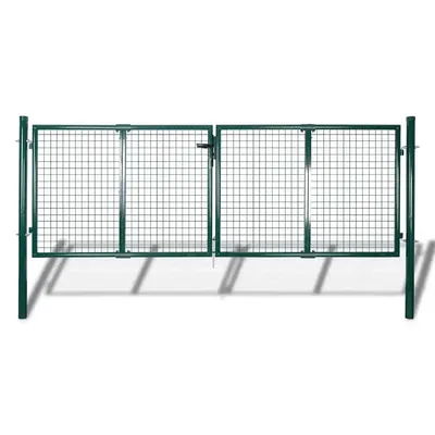 vidaXL Poartă de gard din oțel, 300x100 cm, verde
