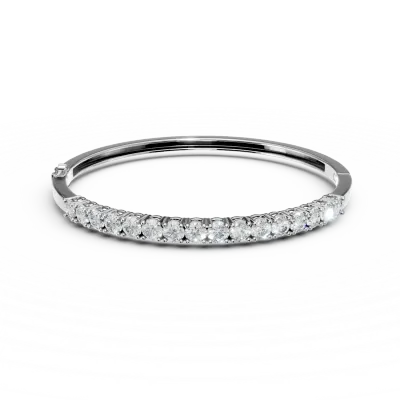 Bratara fixa din aur alb cu diamante de 3.38ct