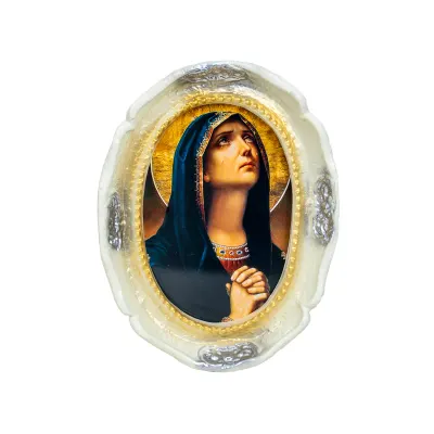 Icoana de perete Maica Domnului din rasina 35 x 27cm, alb / EXT 9914 Engros