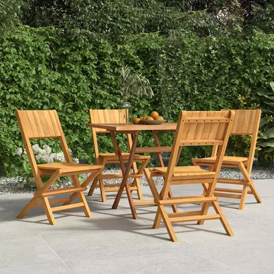 vidaXL Scaune pliante 4 buc 47x61x90 cm lemn masiv de tec