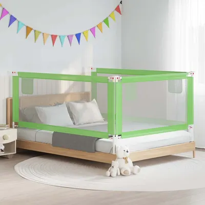vidaXL Balustradă de protecție pat copii, verde, 200x25 cm, textil