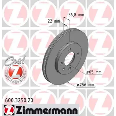 Disc frana ZIMMERMANN 600.3250.20