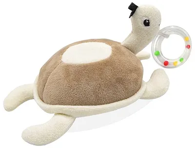 BabyJem Baby Rattle - Țestoasă de mare, maro, 14 x 12 cm