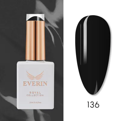 Oja semipermanenta Everin- Royal Collection 10ml- 137 Negru TPO Free - ERC-136