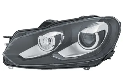 Far stanga (D1S, reglaj electric, cu motoras, fundal negru insertii crom) VW GOLF VI