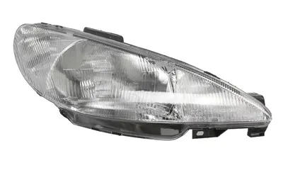 Far fata Dreapta (H4, electric, fara motoras, culoare insert: cromat, culoare semnalizator: alb) potrivit PEUGEOT 206
