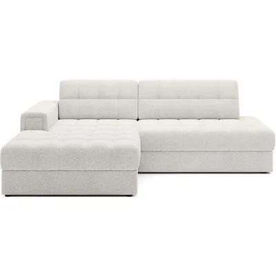 Colțar crem extensibil cu tapițerie din țesătură bouclé (cu colț pe partea stângă/cu șezlong) Blezalt – ELTAP