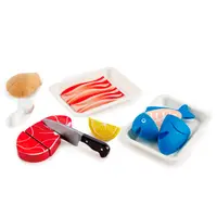 Set de feliat cu alimente magnetice din lemn