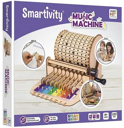 Constructor din lemn Smart Games Smartivity - Mașină muzicală, 233 piese