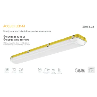 Corp de iluminat LED ATEX cu kit de urgenta Zalux ACQUEX LED-M 1.2 40-840 ET PC EB3 32W 4000lm 4000K IP66