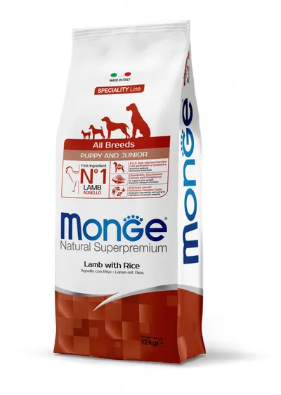 Monge Natural Superpremium Puppy & Junior All Breeds - Miel si Orez - 12kg