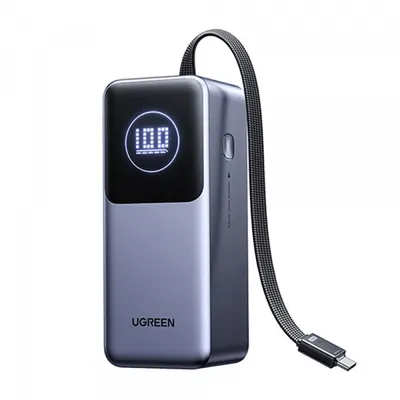 Baterie Externa UGREEN PB723, 20000mAh, 130W, QC + PD, 1 x USB-A - 2 x USB-C, Gri