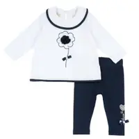 Costumas tricou si colanti Chicco, Alb Cu Bleumarin, 75775-66MFCO