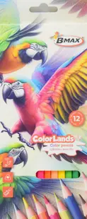 Creioane colorate B-Max Color Lands - 12 culori