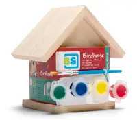 Casuta pasarele din lemn BS Toys, set creativ de pictat