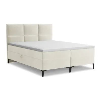Pat boxspring bej cu spațiu de depozitare 180x200 cm Pakalana – Makamii