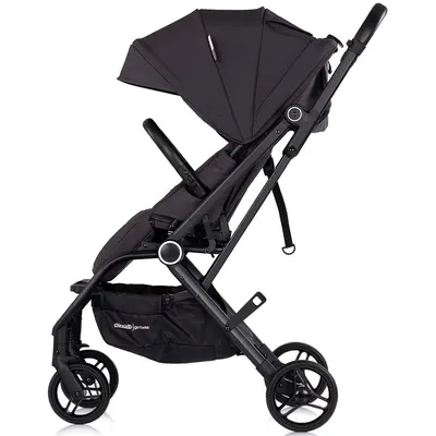 Carucior pentru copii Chipolino Go Twist Charcoal cu sezut rotativ, cadru din aluminiu, bara detasabila, suport reglabil pentru picioare, roti cu suspensii, greutate admisa 22 kg