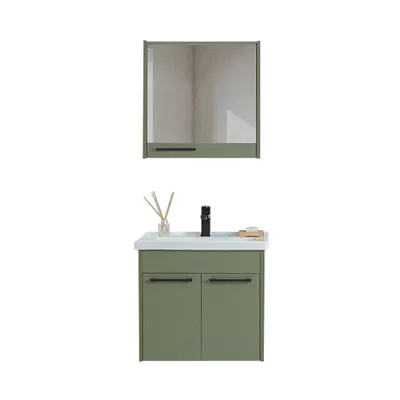 Set mobilier baie Sofia suspendat 3 piese verde 65 cm