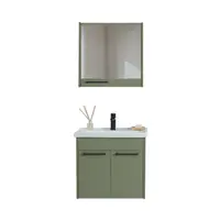 Set mobilier baie Sofia suspendat 3 piese verde 65 cm