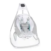 Balansoar si sezlong bebelusi, Ingenuity, Raylan, 6 viteze balansare, 3 directii, Vibratii, Sunete natura si melodii, Temporizator 30/45/60 min, Husa lavabila, Pliabil cu maner si roti, Fara BPA, 0 luni+, Multicolor