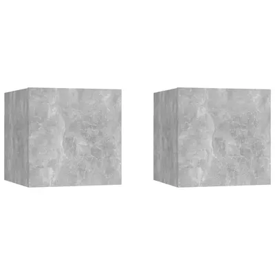 vidaXL Noptiere, 2 buc., gri beton, 30,5x30x30 cm, lemn prelucrat