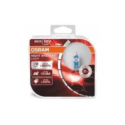 Set doua becuri auto halogen Osram Night Breaker Laser Next Generation +150% H11 55W 12V 64211NL-DUO