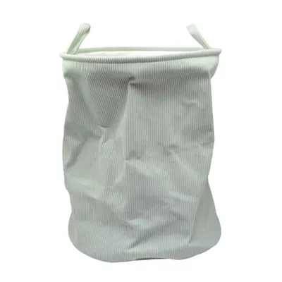 Coș de rufe pliabil, textil, rotund, 38x38x50 cm, culoare gri deschis