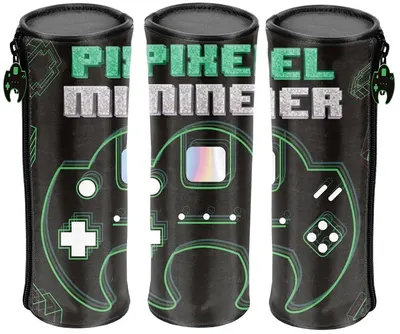 Penar școlar cilindric Paso Pixel Miner - Cu 1 fermoar