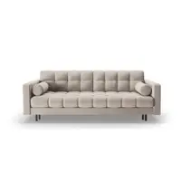 Canapea bej extensibilă, cu spațiu de depozitare cu tapițerie din catifea 222 cm Bali – Cosmopolitan Design