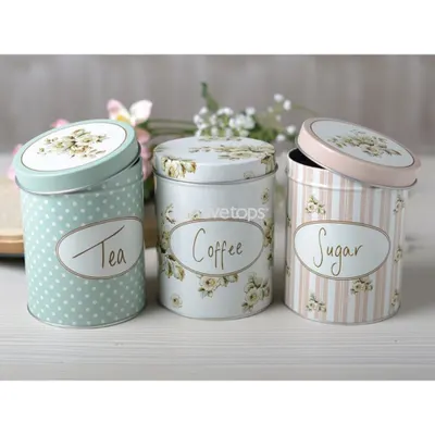 Set de 3 cutii - Katie Alice Cottage Flower - Tea/Coffee/Sugar