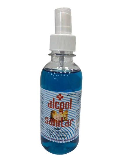 Alcool sanitar 70% cu pulverizator, 200ml, Eurol