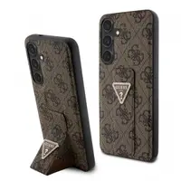 Husa pentru Samsung Galaxy S24 S921, Guess, Grip Stand 4G Triangle Strass, Maro