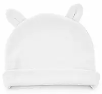 Pălărie pentru bebeluși BabyJem - White, 50-56 cm