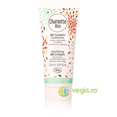 BB Cream Matifiant Ligh pentru Piele Normala si Mixta cu Extract de Tea Tree si Zinc Bio 30ml