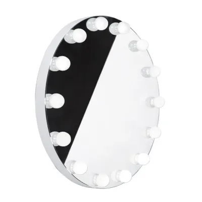 Oglinda circulara LED, diametru 70 cm, potentiometru lumina, 15 spoturi lumina rece, calda, neutra