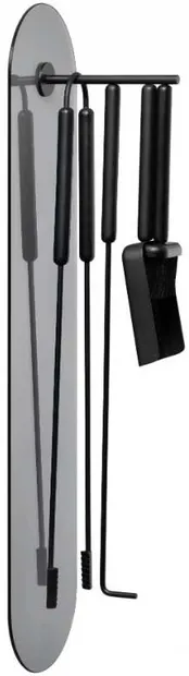 Set pentru șemineu Blomus - Ashi, 5 piese, pentru montare pe perete, negru