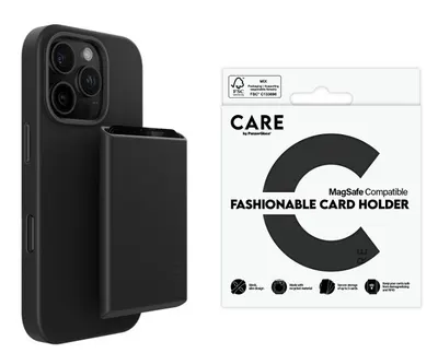 Suport de carduri CARE - Fashionable Card Holder, Apple iPhone, MagSafe, negru