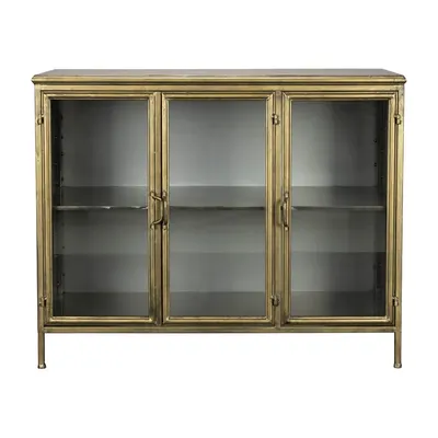 Vitrină aurie din metal 100x80x38,5 cm Gertlush – Dutchbone