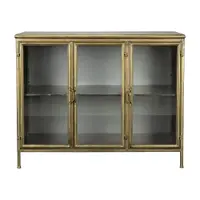 Vitrină aurie din metal 100x80x38,5 cm Gertlush – Dutchbone