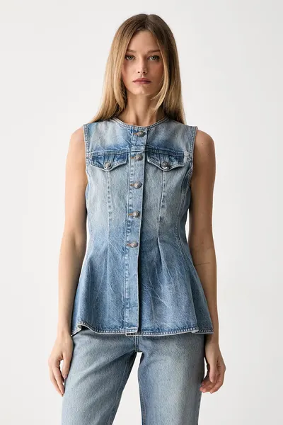 Rotate vestă pentru femei din denim