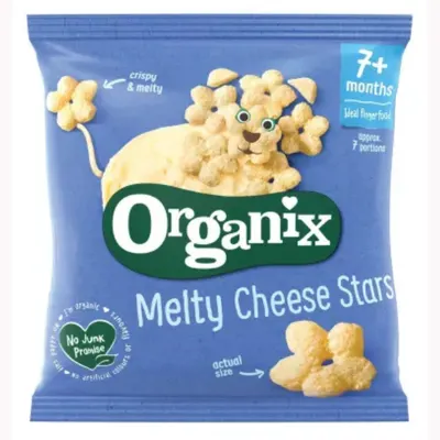 Snack ecologic Bio Stelute din Porumb si Branza 7+ luni, Organix | 20 g