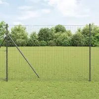 vidaXL Fixare la sol gard Euro 10 x 1,5 m Oțel cu strat de PVC Gri