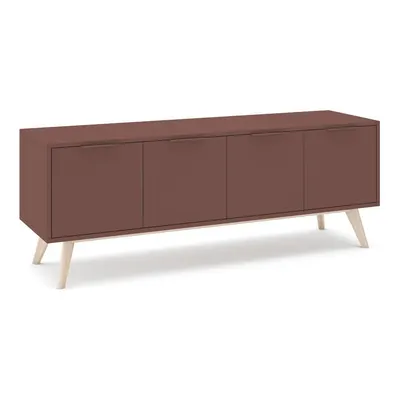 Comodă TV teracotă cu aspect mat 140x53x40 cm Campus – Marckeric