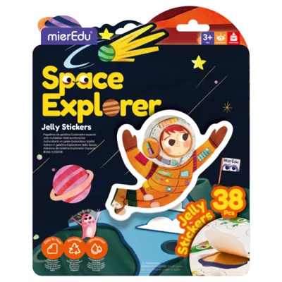 Set creativ cu stickere moi reutilizabile , Exploratorul spatiului