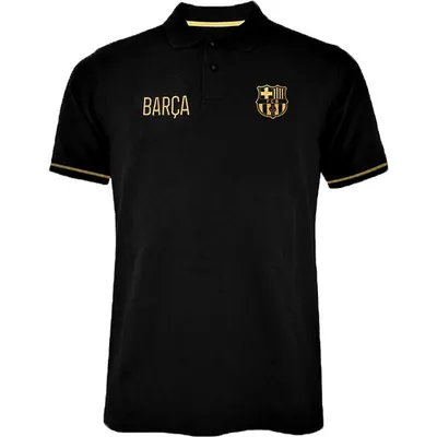 Tricou elegant negru și auriu al Barcelonei - S